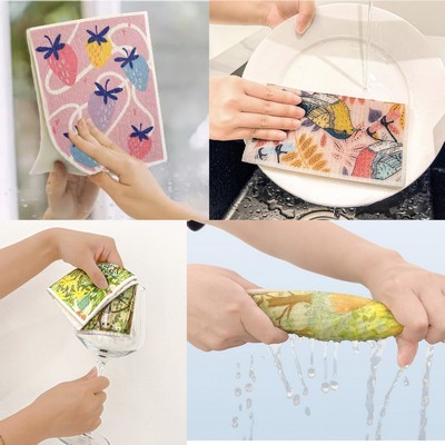 Custom Reusable Swedish Cellulose Sponge Dishclothes